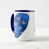 Mug Papillons Royal Bleu Initiales Lettre S Monogramme (Devant gauche)
