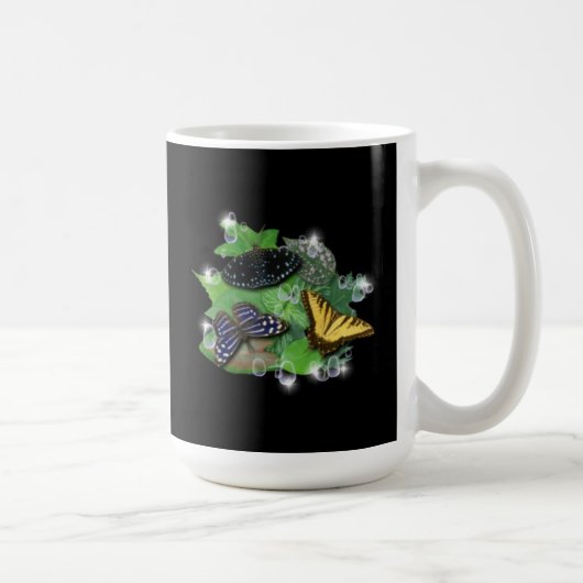 Mug Papillons sur Feuille (Droite)