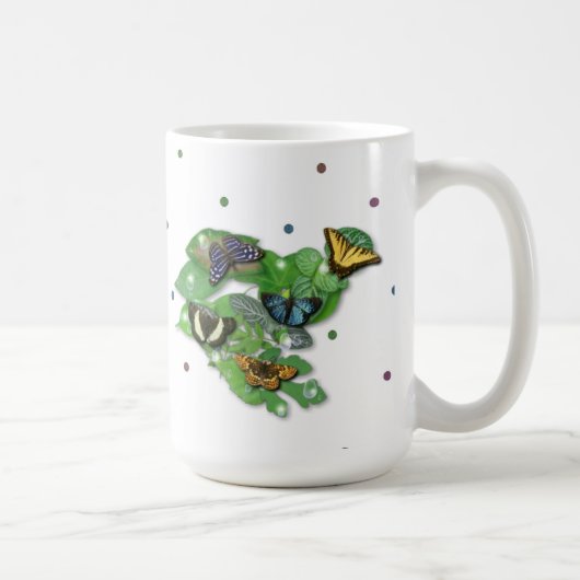 Mug Papillons sur Feuille (Droite)