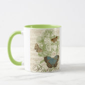 Mug Papillons sur Partition avec Design Floral (Gauche)