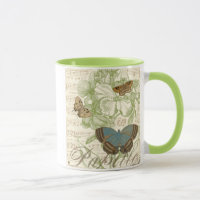 Papillons sur Partition avec Design Floral