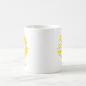 Mug Papillons Tournesol Monogramme Jaune Rose (Centre)