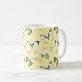Mug Papillons Vert Jaune (Devant droit)