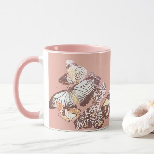 Mug Papillons vintages (Avec donut)
