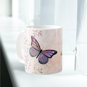 Mug Papillons violets Glam Pink Gold