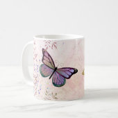 Mug Papillons violets Glam Pink Gold (Devant gauche)