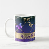 Mug Papillons violets roses avec nom (Gauche)