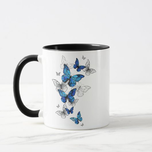 Mug Papillons volants bleus Morpho (Gauche)