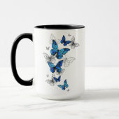 Mug Papillons volants bleus Morpho (Gauche)