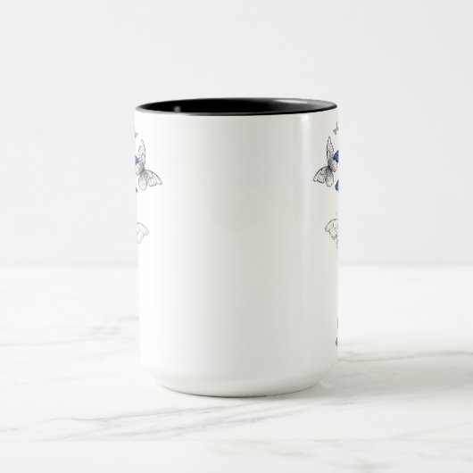 Mug Papillons volants bleus Morpho (Centre)