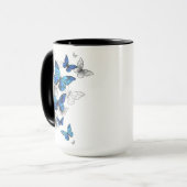 Mug Papillons volants bleus Morpho (Devant gauche)