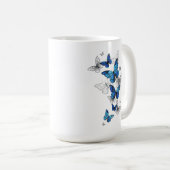Mug Papillons volants bleus Morpho (Devant droit)