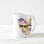 Mug Papillons Whimsical Love Coeur Faux Nom de la Part (Devant droit)