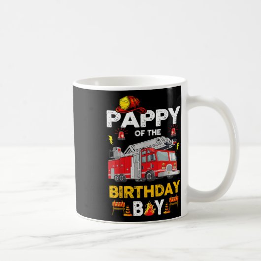 Mug Pappy Of Anniversaire Garçon Pompier Camion Pompie (Droite)