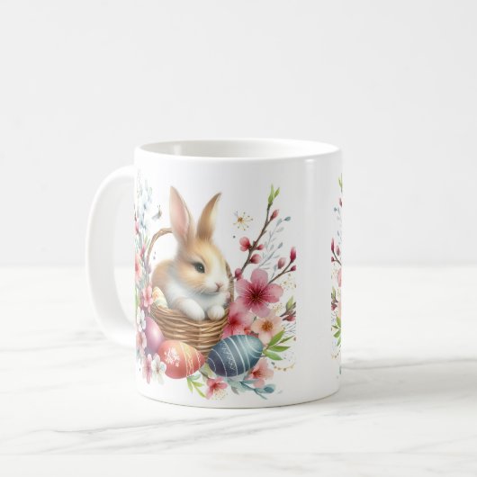 Mug Pâques - Aquarelle Rabbit - (Devant gauche)