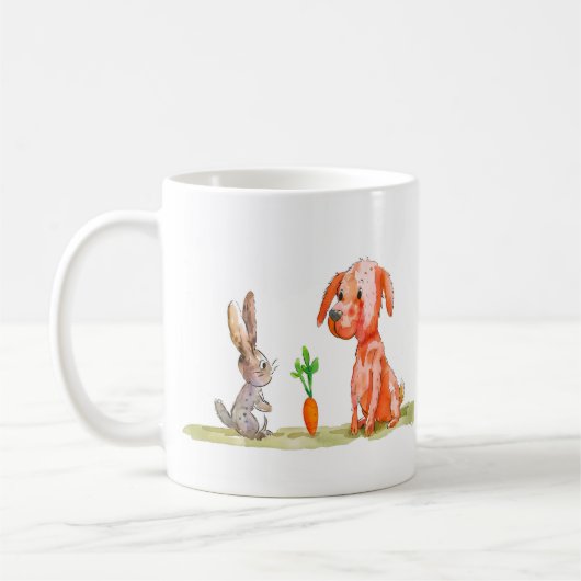 Mug Pâques avec chien et lapin (Gauche)