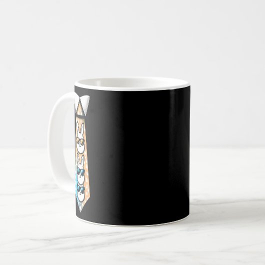 Mug Pâques Bunny Cravate Graphisme Amusant Pour Garçon (Devant gauche)
