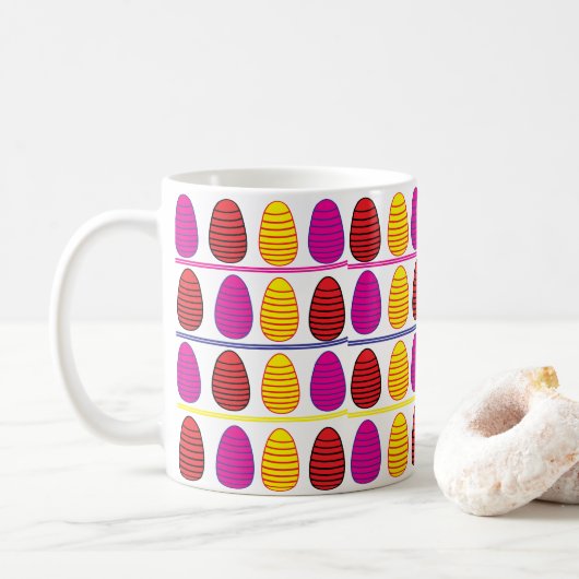 Mug Pâques Coloré Joyeuses Œufs de Pâques (Avec donut)
