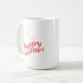 Mug Pâques Hoppy Rétro Rose Orange (Devant gauche)