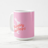 Mug Pâques Hoppy Rétro Rose Orange (Devant gauche)