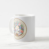 Mug Pâques joyeuses avec du lapin mignon, des oeufs et (Devant gauche)