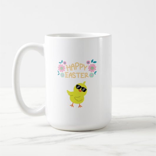 Mug Pâques joyeuses d'un poussin Cool sur un (Gauche)