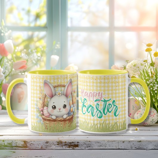 Mug Pâques joyeuses et dynamiques dans un arrière - pl