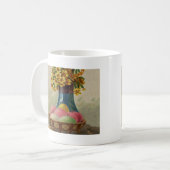 Mug Pâques Panier Œufs Fleurs Antique (Devant gauche)