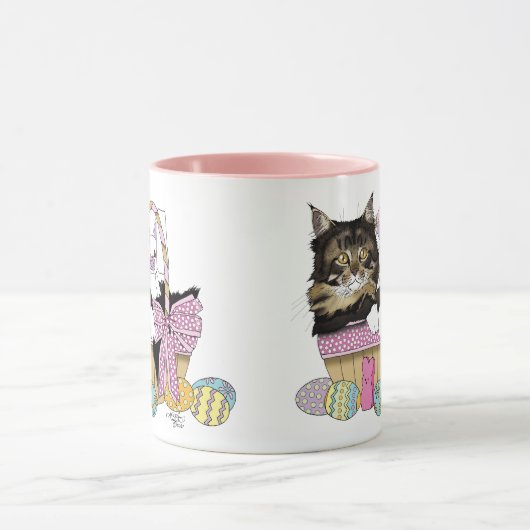 Mug Pâques Panier Tabby Kitten (Centre)