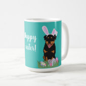 Mug Pâques personnalisables Rottweiler (Devant droit)