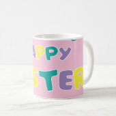Mug Pâques pois Pastel Rose joyeuses (Devant droit)