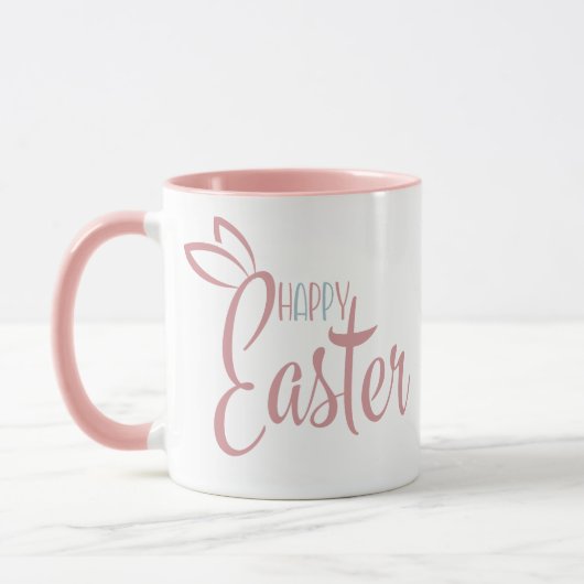 Mug Pâques Rtro Rose Et Bleu Pastel Joyeux (Gauche)