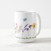 Mug Pâques simple aquarelle papillons fleur sauvage (Devant droit)