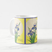 Mug Pâques vintage, fleurs d'iris de jardin violet (Devant gauche)