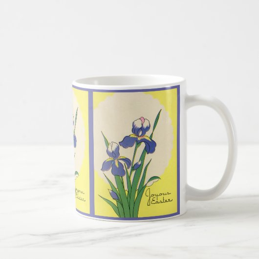 Mug Pâques vintage, fleurs d'iris de jardin violet (Droite)