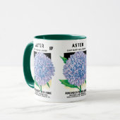 Mug Paquet de semences vintage, Fleurs d'aster violet (Devant gauche)