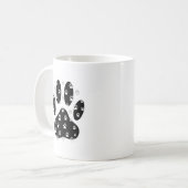 Mug Paquets blancs sur l'Empreinte de patte noir (Devant gauche)