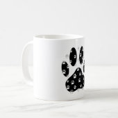 Mug Paquets blancs sur l'Empreinte de patte noir (Devant gauche)