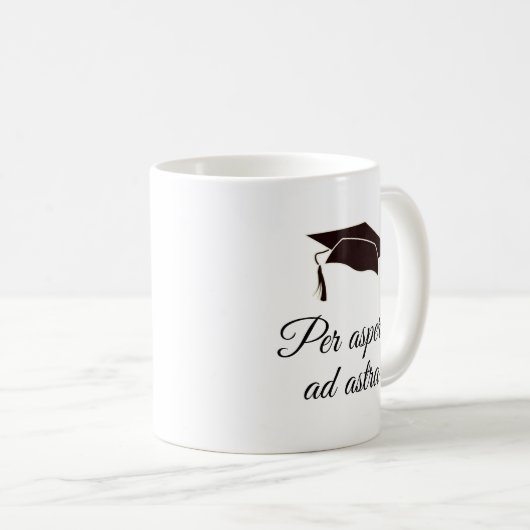 Mug Par aspera ad astra Latin Citation Script (Devant droit)