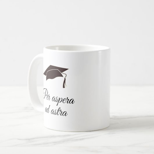 Mug Par aspera ad astra Latin Citation Script (Devant gauche)