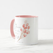 Mug Par grâce vous avez sauvé, rose floral (Devant gauche)