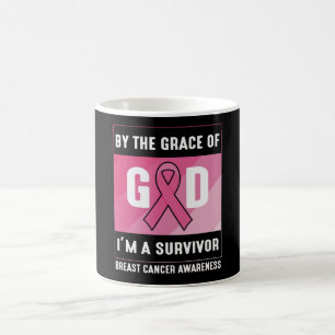 Mug Par la grâce Dieu le cancer du sein Survivor Chris