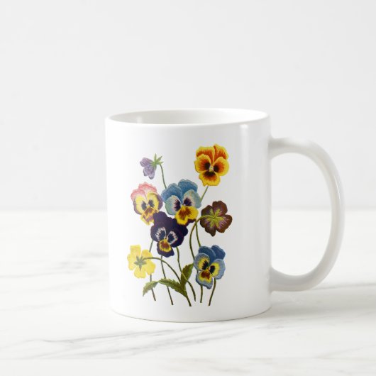 Mug Parade brodée de Pansies (Droite)