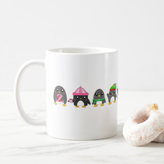 Mug Parade de manchots (Avec donut)