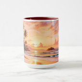 Mug Paradis de l'île tropicale & Arc-en-ciel vibrant d (Centre)