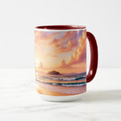 Mug Paradis de l'île tropicale & Arc-en-ciel vibrant d (Devant droit)