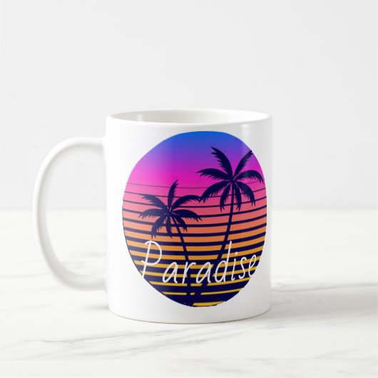 Mug Paradis du coucher de soleil rétro (Gauche)