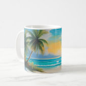 Mug Paradis Tropical Coloré Mer & Palmiers (Devant gauche)