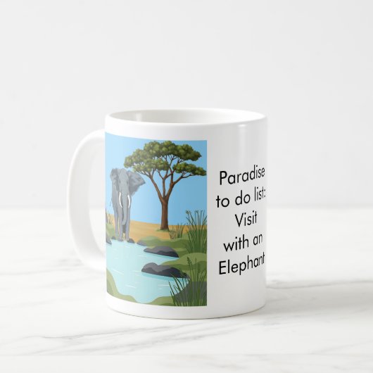 Mug Paradise to do list: Elephant (Devant gauche)