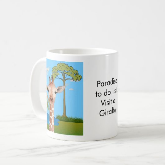 Mug Paradise to do list: Giraffe (Devant gauche)